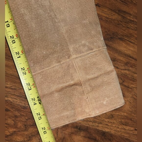 Giacca Vintage Leather Tan Faux Shearling Button Coat - Picture 13 of 13